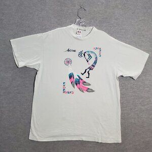 VINTAGE Arizona Aztec Men Shirt XL Single Stitch‎ Tribal Ritual 90s USA READ